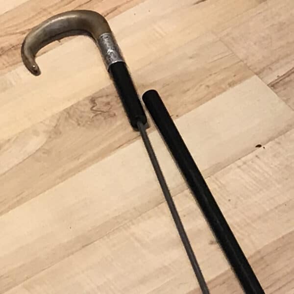 Gentleman’s walking stick sword stick with silver collar - Image 5