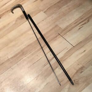 Gentleman’s walking stick sword stick with silver collar Miscellaneous