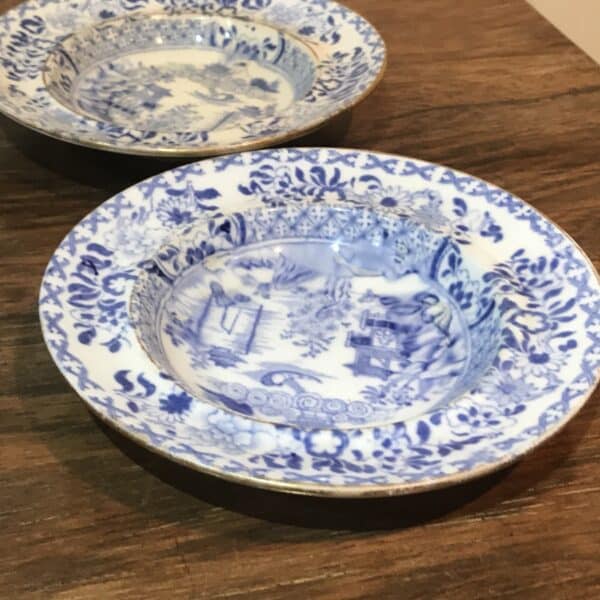 Set of four Worcester blue & white coffee cups with saucers - Image 7