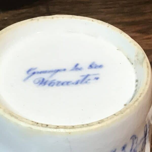 Set of four Worcester blue & white coffee cups with saucers - Image 9
