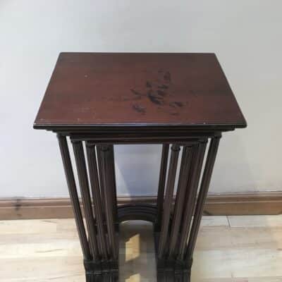 Edwardian nest of graduated wine tables, set of four in quality mahogany - Image 2