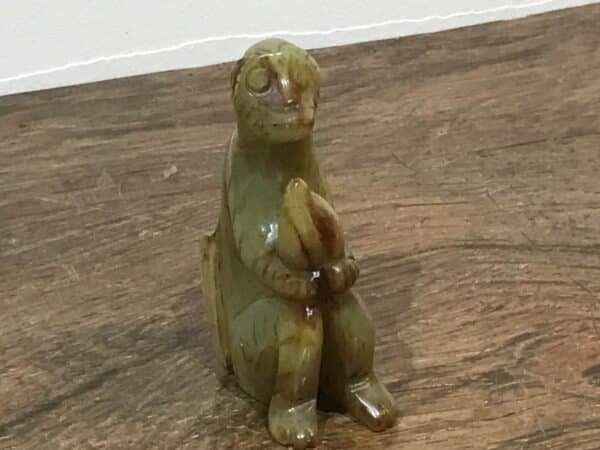 18th century Chinese Jade Monkey holding his nut - Image 3