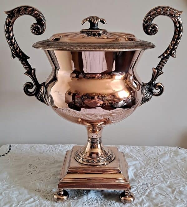 Antique English Late Regency Copper Tea Urn / Samovar Copper Antique Metals 5