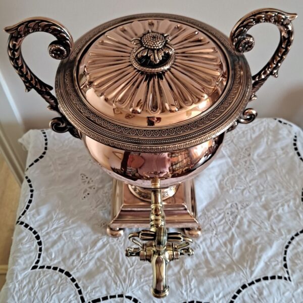 Antique English Late Regency Copper Tea Urn / Samovar Copper Antique Metals 7