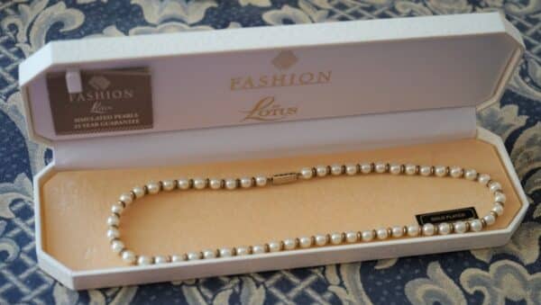 LOTUS Pearl Necklace With A Gold Plated Silver Clasp – Boxed / Ideal Present Cocktail Rings Antique Jewellery 3