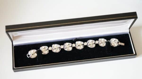 A Vintage Designer 'Exquisite' 50s RHINESTONE BRACELET - Boxed Jewellery / Birthday Present