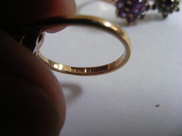 Priced from £95: Six 9ct Gold rings Hallmarked English various stones - Image 4