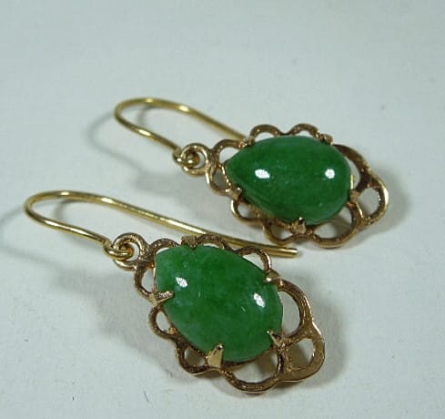 Chinese Antique Tibetan Silver Inlaid Jade Earrings Chinese Jade Earrings  Jewels - AliExpress