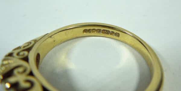 18ct Gold Opal Diamond Ring Antique Jewellery 8