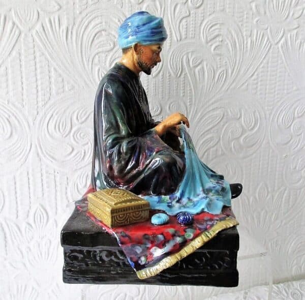English Studio Pottery Porcelain Figurine ~ “Embroiderer of Kashmir” ~ Reginald Johnson Figurine Vintage 6