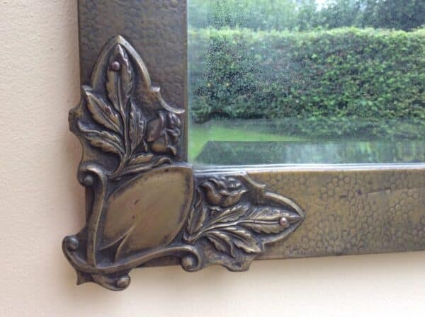 Arts & Crafts Brass Mirror - Image 3