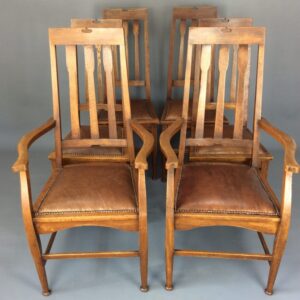 Six Arts & Crafts Glasgow School Dining Chairs Arts and Crafts Antique Chairs