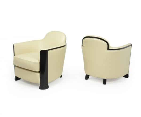 Pair of Art Deco Armchairs Attributed to Jules Leleu c1950 - Image 13