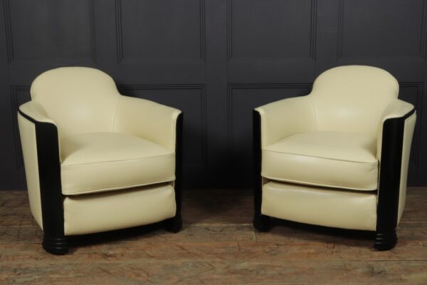 Pair of Art Deco Armchairs Attributed to Jules Leleu c1950 Antique Chairs 14