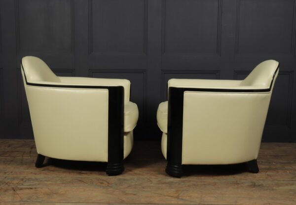 Pair of Art Deco Armchairs Attributed to Jules Leleu c1950 Antique Chairs 12