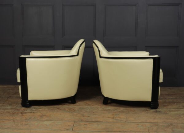 Pair of Art Deco Armchairs Attributed to Jules Leleu c1950 Antique Chairs 10