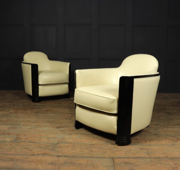 Pair of Art Deco Armchairs Attributed to Jules Leleu c1950 Antique Chairs 6