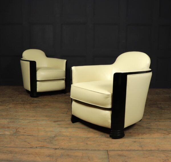 Pair of Art Deco Armchairs Attributed to Jules Leleu c1950 - Image 4