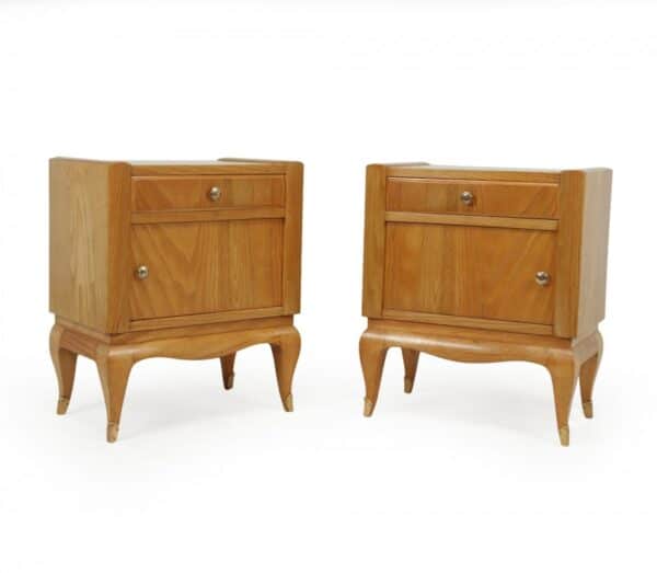 French Art Deco Bedside Cabinets in Cherry - Image 2