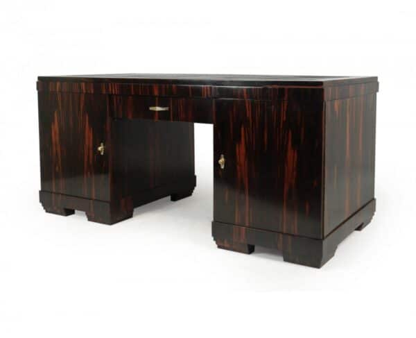 Art Deco Executive Desk in Coromandel c1930 - Image 14