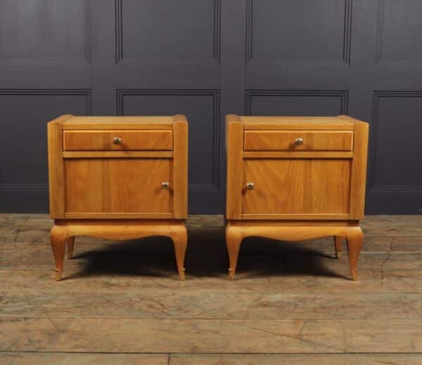French Art Deco Bedside Cabinets in Cherry - Image 12