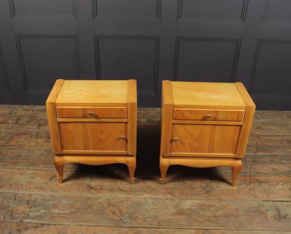 French Art Deco Bedside Cabinets in Cherry - Image 11