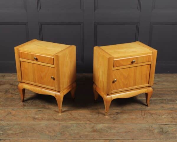 French Art Deco Bedside Cabinets in Cherry - Image 10