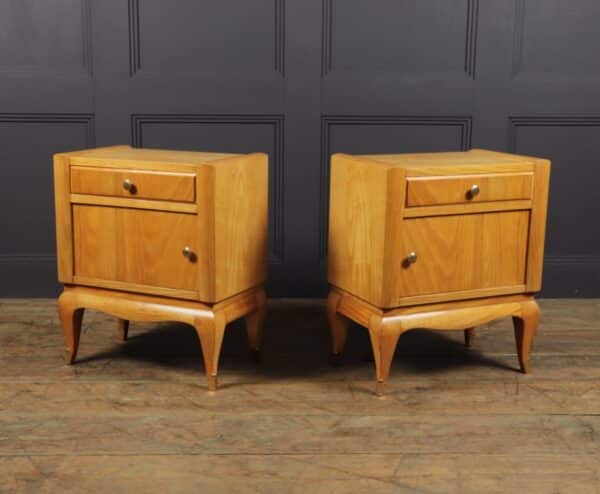 French Art Deco Bedside Cabinets in Cherry - Image 9