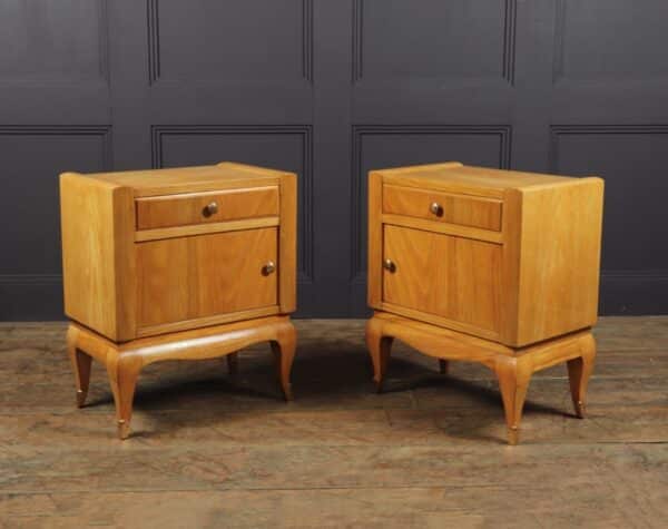 French Art Deco Bedside Cabinets in Cherry - Image 8
