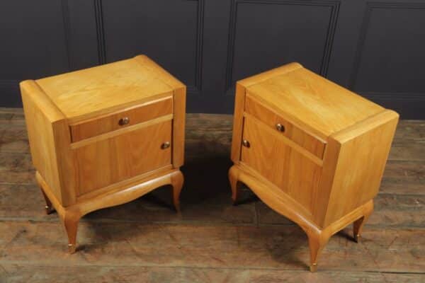 French Art Deco Bedside Cabinets in Cherry - Image 7