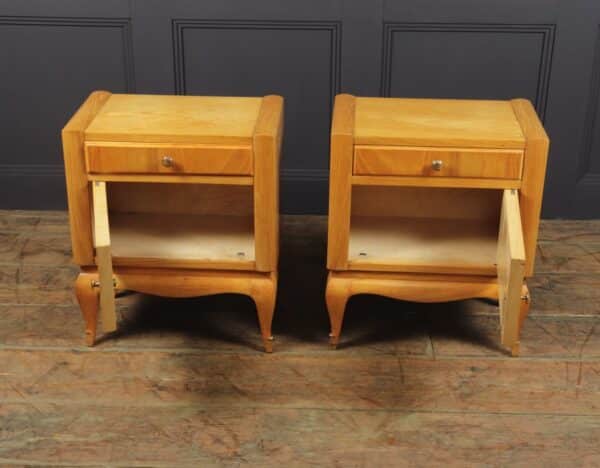 French Art Deco Bedside Cabinets in Cherry - Image 6
