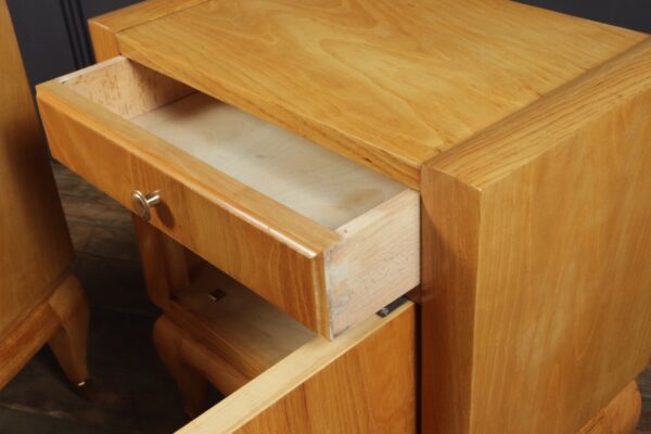 French Art Deco Bedside Cabinets in Cherry - Image 5