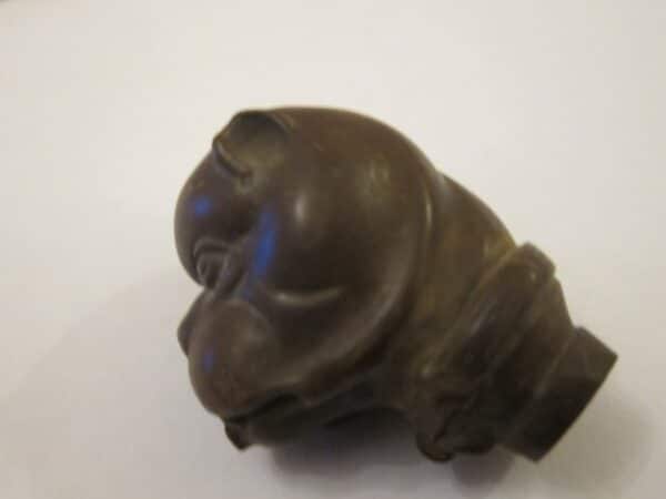19th Century French Bulldog Cane Head/Treen