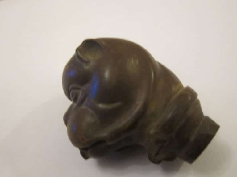 19th Century French Bulldog Cane Head/Treen