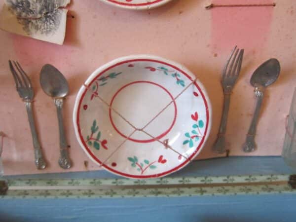 Antique French Doll's Toy Porcelaine & Glass Picnic Set - Image 7