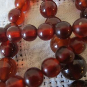 Antique “Cherry Red” Bakelite Bead Necklace/ Simichrome Tested bakelite Antique Jewellery