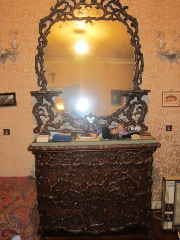 19th Century Hand Carved "Black Forest" Bedroom Suite