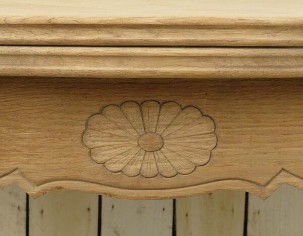 Extending Bleached Oak Draw Leaf Dining Table - Image 4