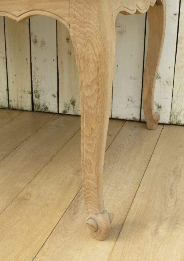 Extending Bleached Oak Draw Leaf Dining Table - Image 7