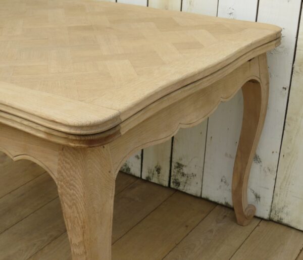Extending Bleached Oak Draw Leaf Dining Table - Image 11