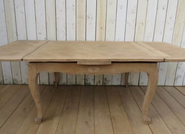 Extending Bleached Oak Draw Leaf Dining Table - Image 12
