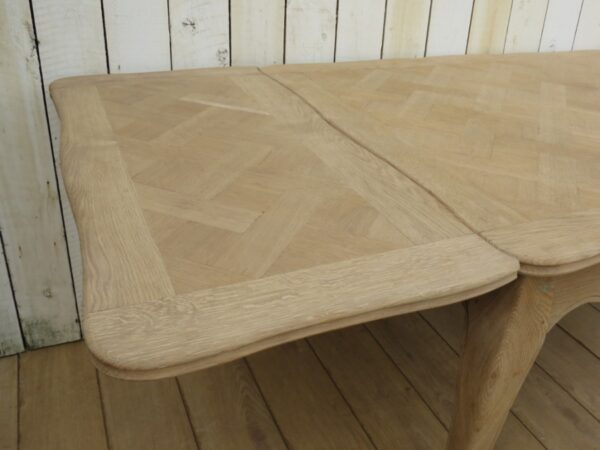 Extending Bleached Oak Draw Leaf Dining Table - Image 6