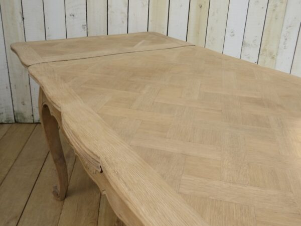 Extending Bleached Oak Draw Leaf Dining Table - Image 5