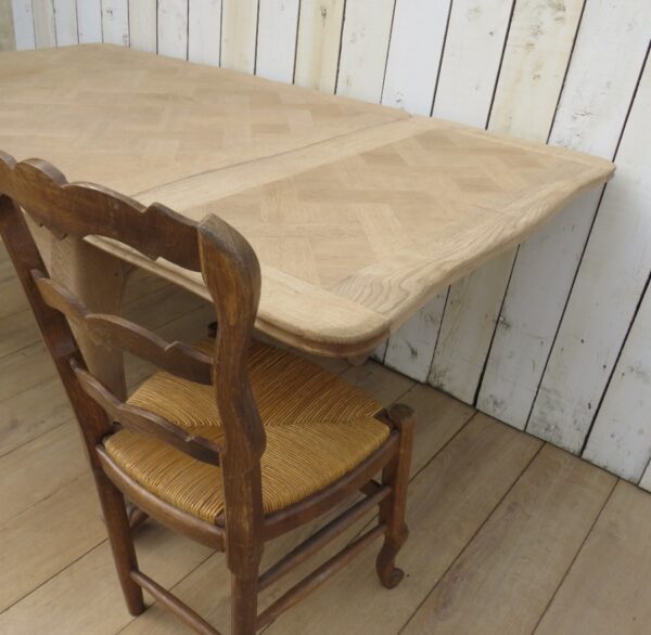 Extending Bleached Oak Draw Leaf Dining Table - Image 9
