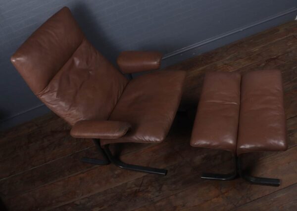 De Sede Lounge Chair and Footstool Set Model DS 2030 c1980s - Image 8