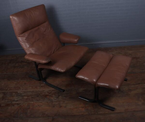De Sede Lounge Chair and Footstool Set Model DS 2030 c1980s Antique Chairs 7