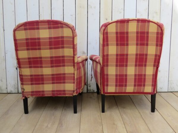 Pair Antique French Tub Armchairs For Re-upholstery - Image 6