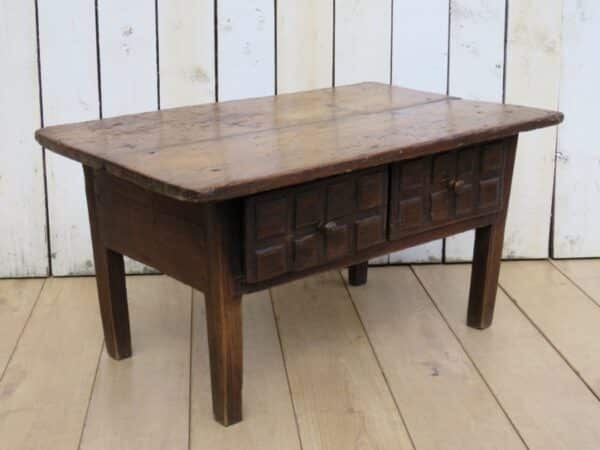 Antique French Elm Coffee Table - Image 9