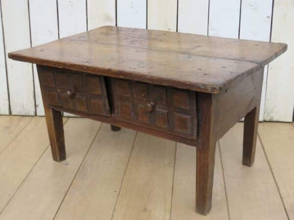 Antique French Elm Coffee Table - Image 5