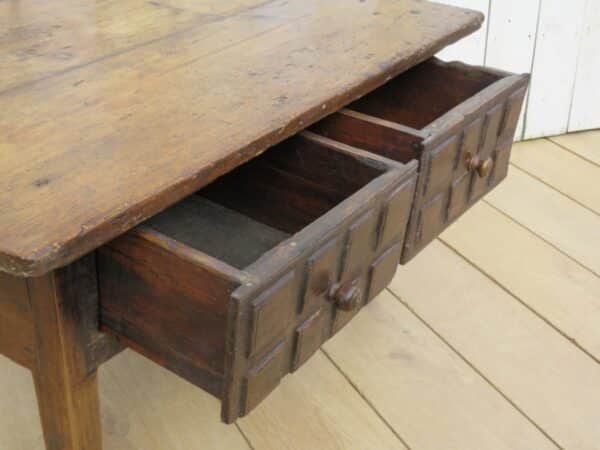 Antique French Elm Coffee Table - Image 6